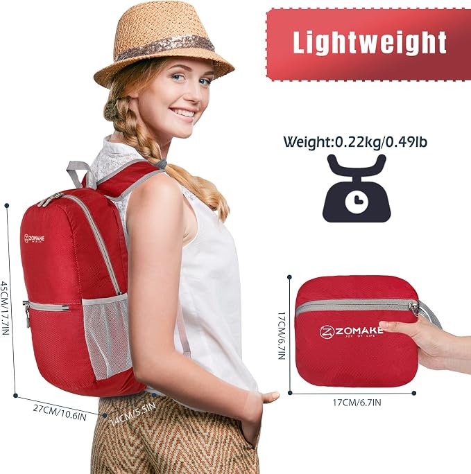 ZOMAKE Ultra Lightweight Hiking Backpack 20L, Packable Small Backpacks Water - Image 2