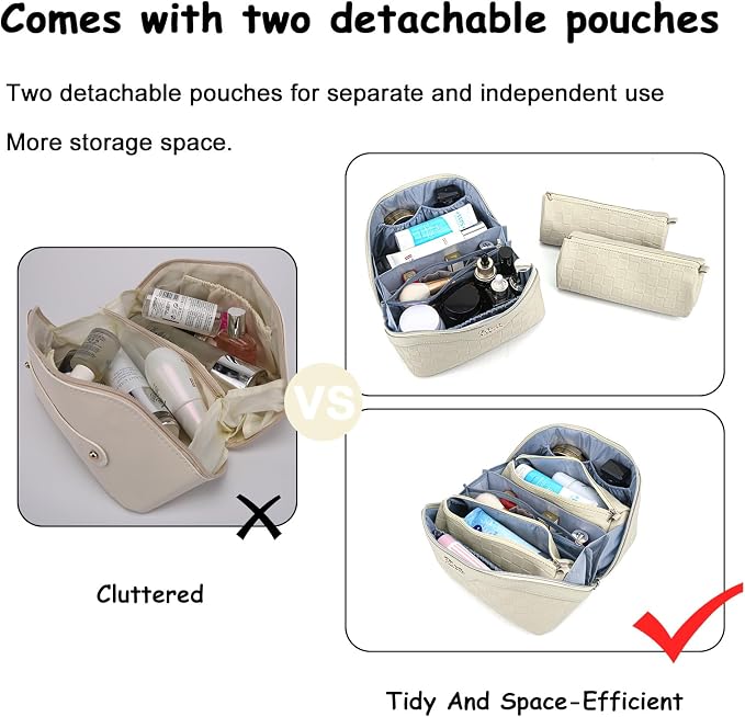 Travel Makeup Bag Organizer Cosmetic Bag: 3 Pcs Set Make up Bags - Image 5