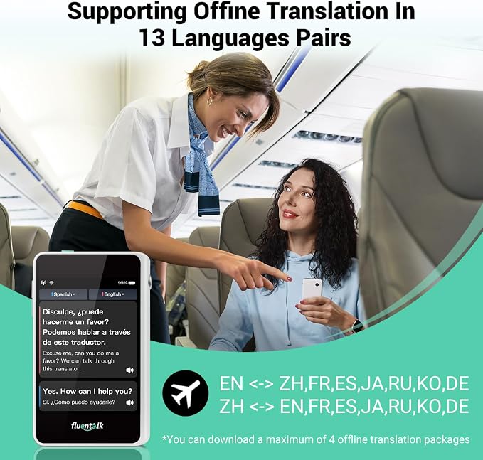 Timekettle, Fluentalk T1 Mini Translator Device No WiFi Needed, Built in 1-Year - Image 4
