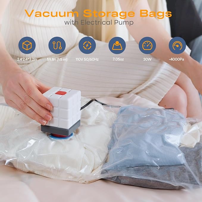 Vacuum Seal Bags for Clothing, 22 Pack Vacuum Storage Bags for Clothes - Image 2