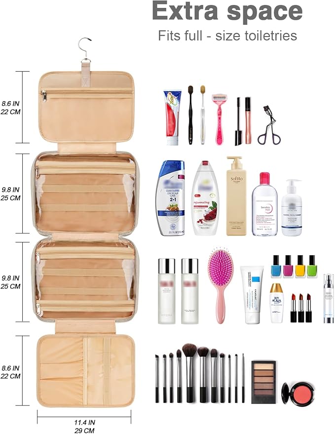 Women's Hanging Toiletry Bag, Waterproof Travel Cosmetic Organizer - Image 6