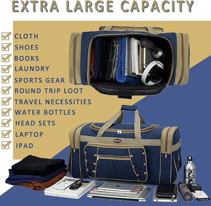 Travel Duffle Bags for Men 26" Weekender Over Night Carry On Bag Lightweight - Image 5