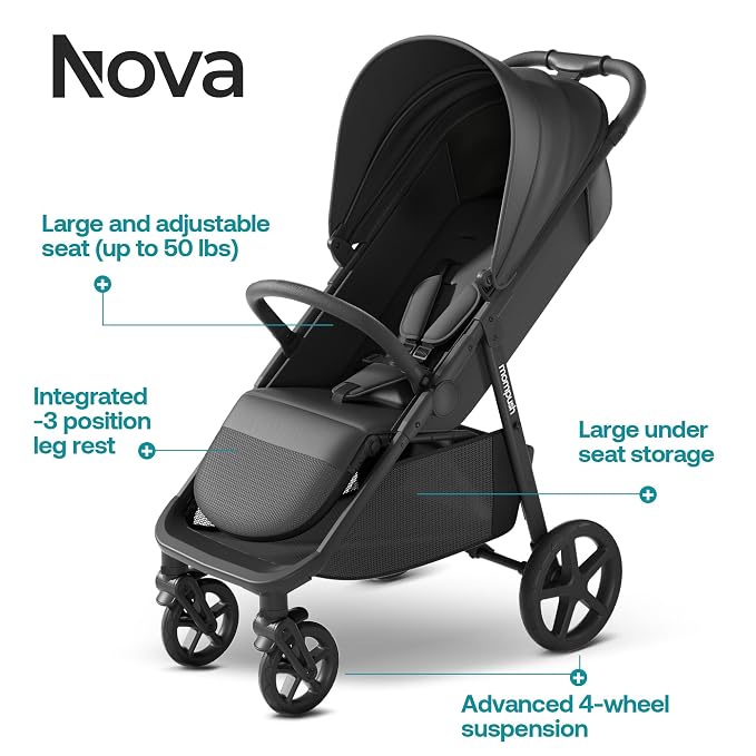 Mompush Nova Baby Stroller for Toddler, Infant & Newborn | Spacious Seat & - Image 2
