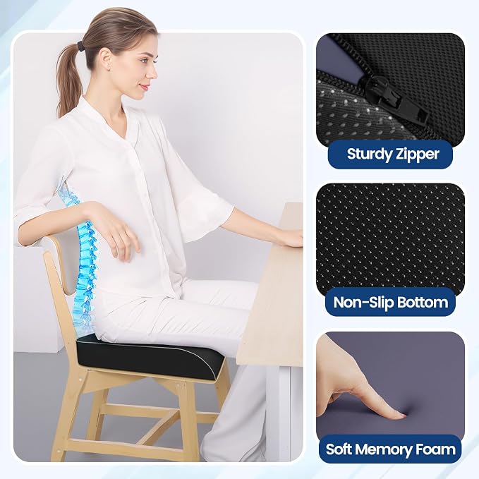 Seat Cushion for Tailbone Pain Relief, Office Chair Cushion, Memory Foam Large - Image 3