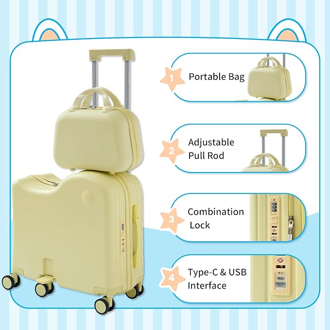 TABU Ride-on Luggage with Handbag - Image 4