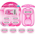 DreamGenius Travel Razors for Women Include 1 Handle and 5 Cartridges, Extra by DreamGenius