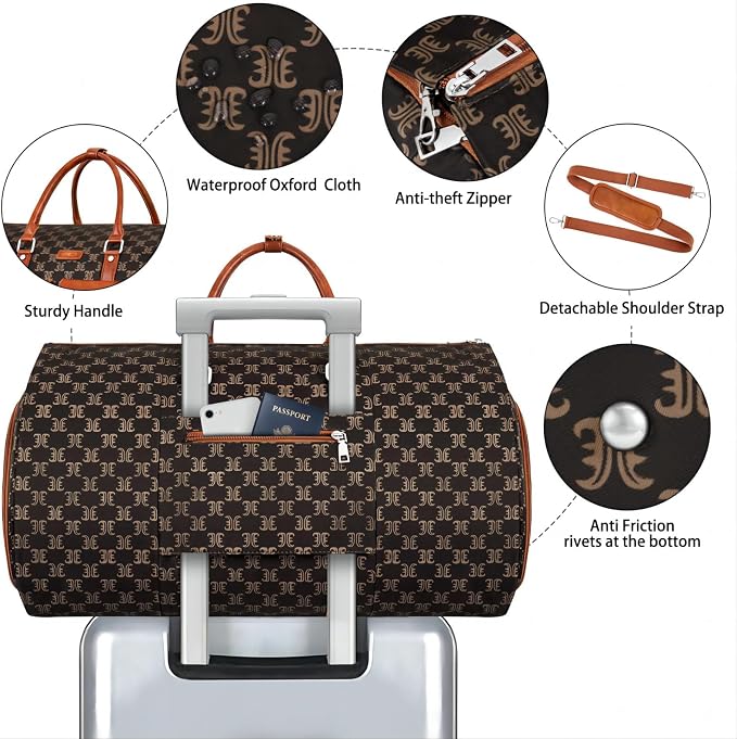 Garment Bag for Travel, Convertible Carry on Garment Duffel Bag for Men 3Pcs - Image 7