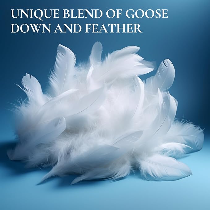 Royal Therapy White Goose Feathers and Down Pillow, Premium White Bed Sleeping - Image 2