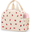 Lunch Bag Lunch Box for Women Adults Men, Cute Strawberry Corduroy Insulated by KUBYA