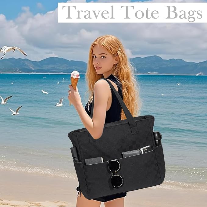 LEDAOU Beach Bag Waterproof Sandproof Women Tote Bag Pool Bag - Image 4