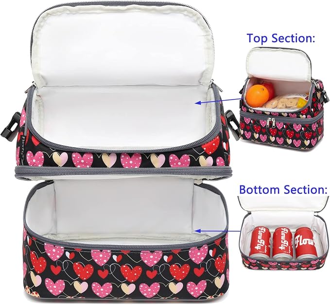 FlowFly Double Decker Cooler Insulated Lunch Bag Large Tote - Image 4