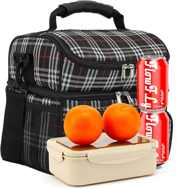 FlowFly Double Layer Cooler Insulated Lunch Bag Adult Lunch Box Large Tote Bag - Image 8