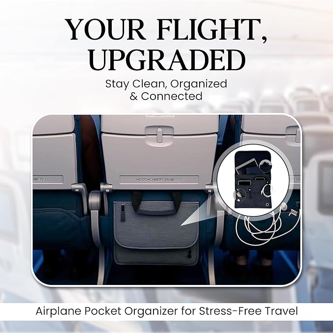 SO~MINE Airplane Pocket Organizer | Tray Table Cover | In Flight Seat Back - Image 2