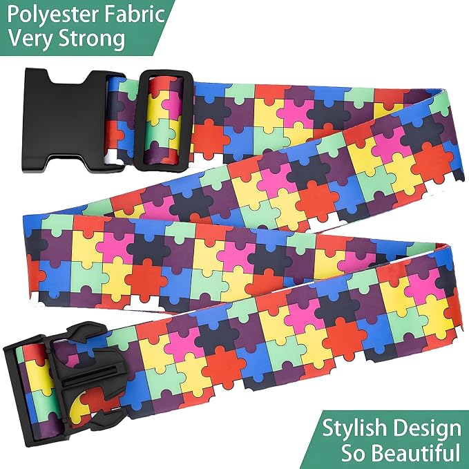 Puzzle Luggage Straps for Suitcases, Adjustable Luggage Travel Belts to Keep - Image 5