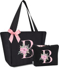 Vavabox Tote Bag, A-Z Initial Monogrammed Waterproof Tote Bag, Bridesmaid Gifts by Vavabox