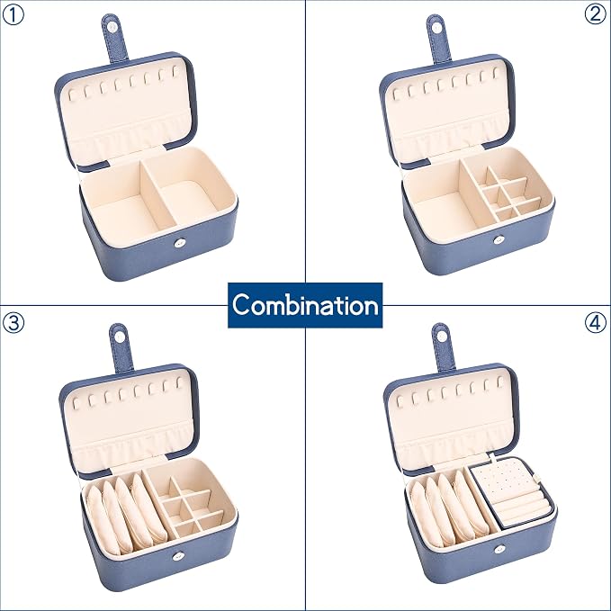 2 Layer Portable Jewelry Box, Large Jewelry Travel Case - Image 4