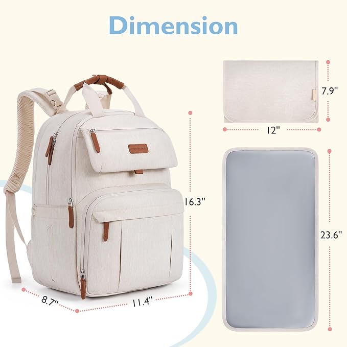 mommore Diaper Bag Backpack, Large Diaper Bag Expandable - Image 6