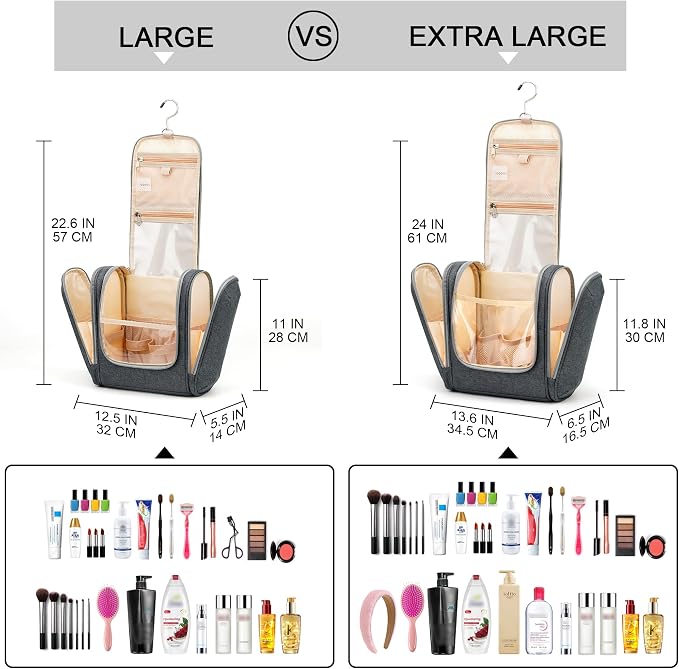 Hanging Toiletry Bag for Women & Men, Cruise Ship Travel Essentials, Holds Full - Image 8
