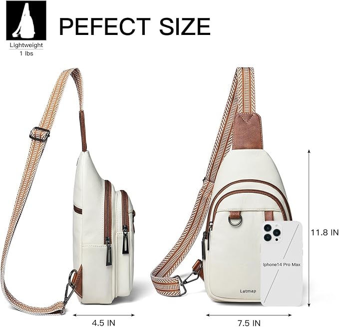 7L Sling Bag for Women Men Leather Small Sling Backpack Daypack Anti Theft - Image 5