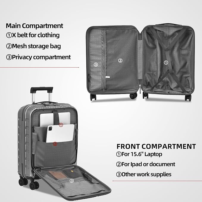 2 Pieces 20/29 Luggage Sets, 20 Inch Cabin Luggage - Image 6
