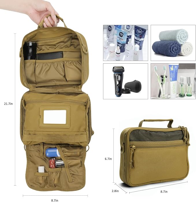 Toiletry Bag for Men Travel, Men's Hanging Toiletry Bag, Portable Dopp Kit - Image 2
