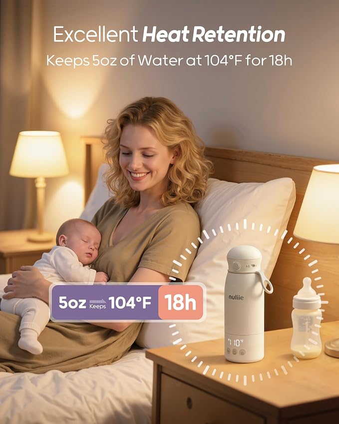 Nuliie Portable Milk Warmer for Travel, Double Leak‑Proof, Heating Milk & Water - Image 8