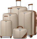 LEAVES KING Luggage Sets 5 Piece, Expandable PP Suitcase by LEAVESKINGLuggageSets