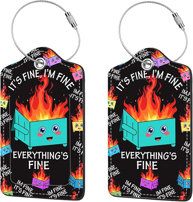 2 Pcs Luggage Tags for Suitcases, PU Leather Cruise Ship Luggage Tags by Anikathy