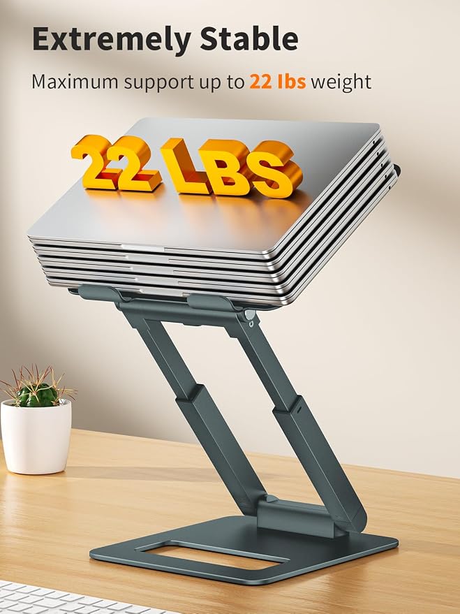 tounee Laptop Stand for Desk Adjustable Height, Telescopic Computer Stand - Image 5