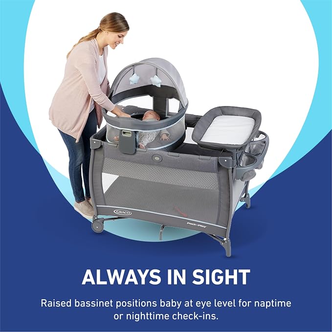 Graco Pack ’n Play Travel Dome LX Playard – Raised Travel Bassinet, UV‑50 Canopy - Image 3