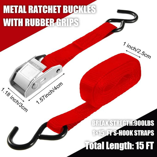 16 Pcs Cambuckle Tie Down Straps 1763lbs Break Strength Securing Straps 1'' x - Image 2