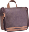 Hanging Toiletry Bag for Men VANCASE Vintage Leather Shaving Dopp Kit Medium by VACNASE