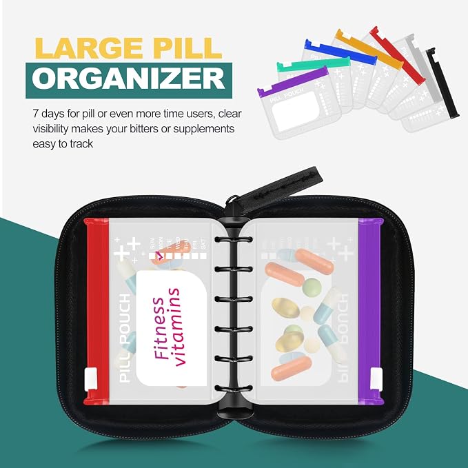 A7-L Water-Proof Pill Pouch Set， Large Pill Organizer, BPA Free, A7-L Pill - Image 5