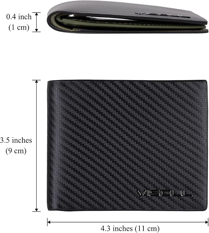 VISOUL Leather Mens Bifold RFID Blocking Wallet - Image 4