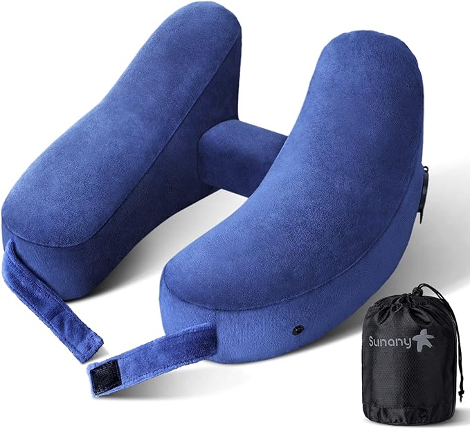 Sunany Neck Pillow for Travel Inflatable Airplane Pillow Comfortably Supports by Sunany