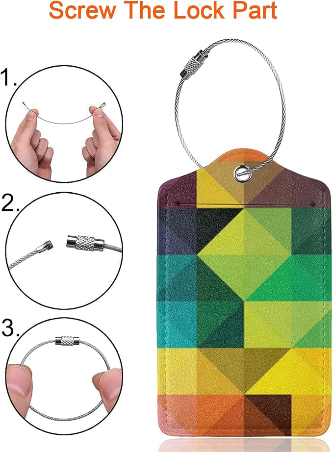 2 Pack Luggage Tag for Suitcase, Cute Unique Leather Suitcase Tags Identifiers - Image 4