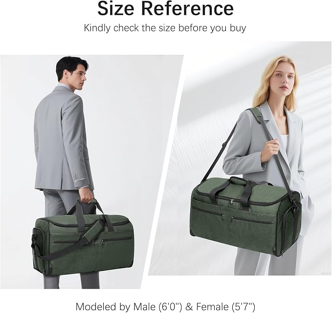 Bukere Garment Bags for Travel, Large Convertible Garment Duffel Bag for Men - Image 7