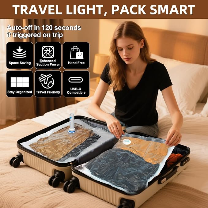 8 Pack Vacuum Storage Bags for Comforters and Blankets, Jumbo 40x31 Inch Vacuum - Image 8