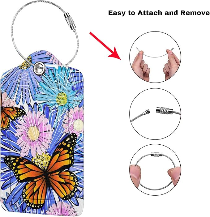 Set of 2 Artistic Flowers Luggage Tags - Image 3