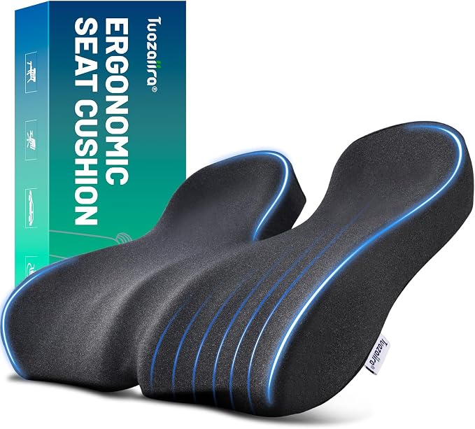 Non-Flattening Seat Cushion for Office Chairs, Gaming Chairs – Donut Pillow by Tuozaiira