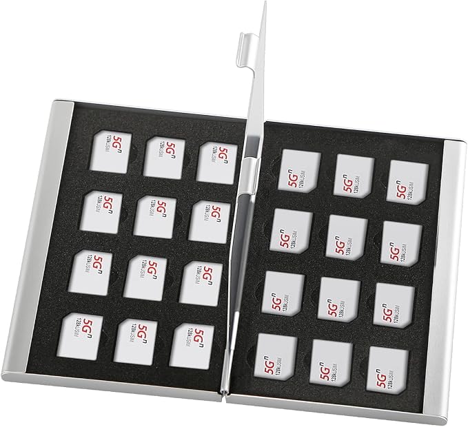 Aluminum SIM Card Case, 24Slots Ultrathin SIM Card Holder, Fit by Unknown