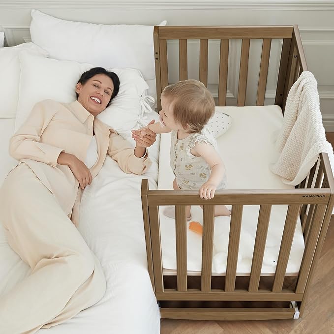 EvoNest Baby Crib, 6 in 1 Convertible Mini Crib - Image 2