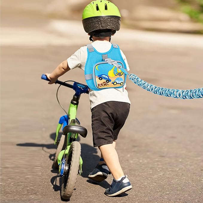 Accmor Toddler Harness Leash + Reflective Anti Lost Wrist Link, Cute Car Kids - Image 7