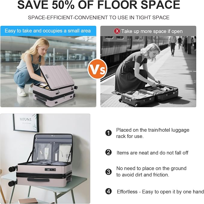 KROSER Carry On Luggage with Spinner Wheels & Built-in TSA Lock, Expandable Top - Image 6