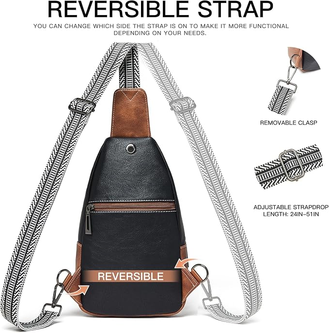 7L Sling Bag for Women Men Leather Small Sling Backpack Daypack Anti Theft - Image 7