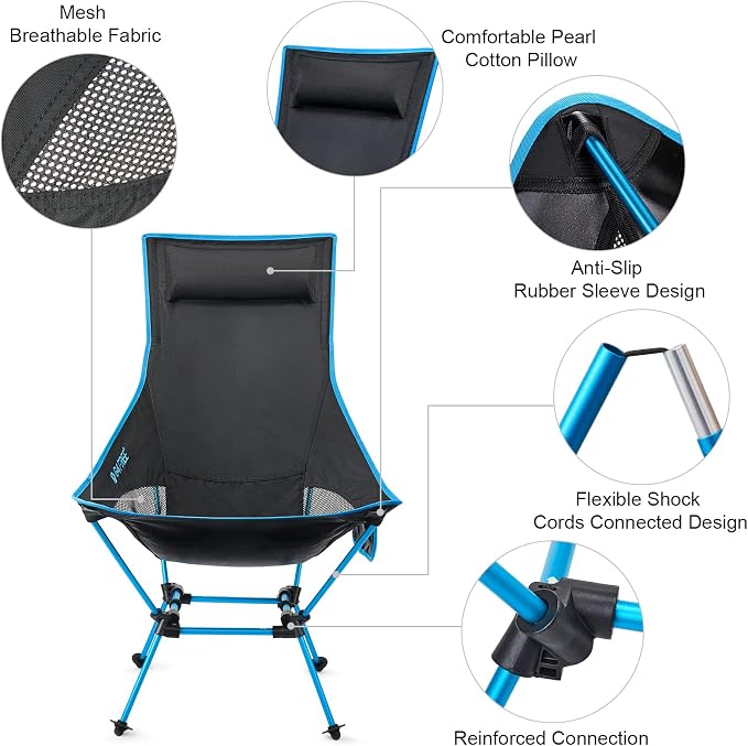 G4Free Lightweight Portable High Back Camp Chair, Folding Chair Lawn Chair - Image 4