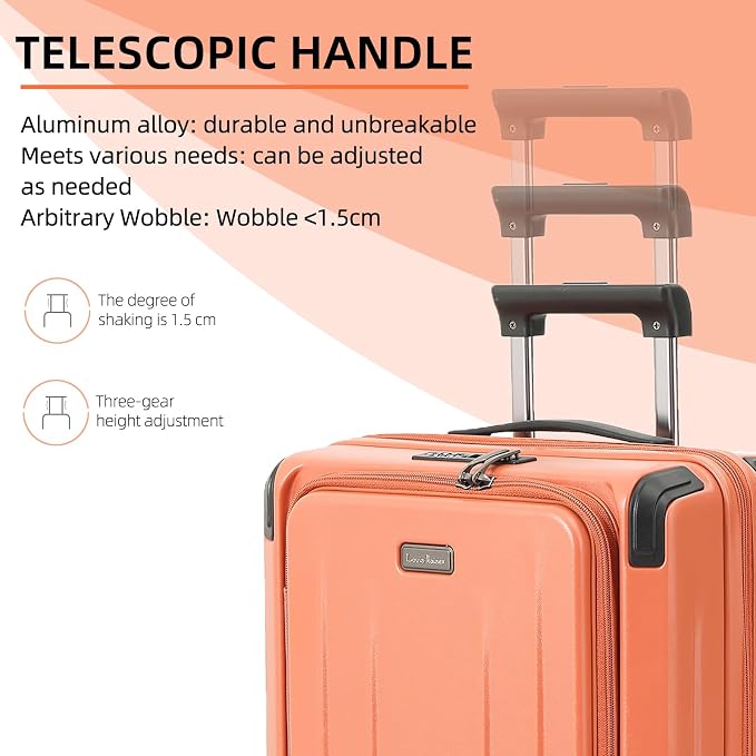 Carry On Luggage, 20Inch Top Opening Airline Approved ABS+PC Hard Shell - Image 5