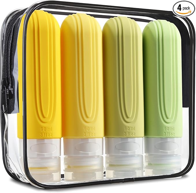Travel Bottles for Toiletries, Tsa Approved 3oz Travel Size Containers BPA Free by Mrsdry