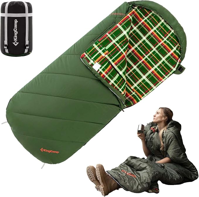 KingCamp Sleeping Bag for Adults, Cold Weather & Warm Extra Wide Big & Tall XL by KingCamp