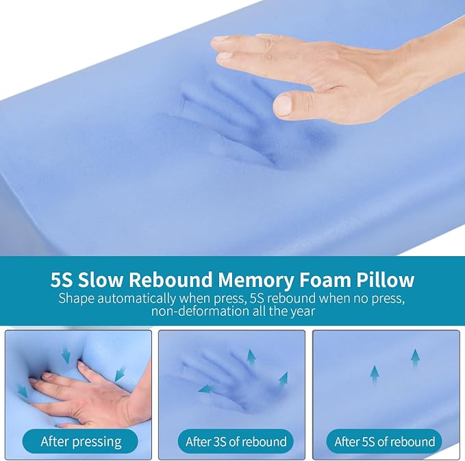 Neck Pillow Memory Foam for Pain Relief Bed Pillow for Sleeping, Ergonomic - Image 3